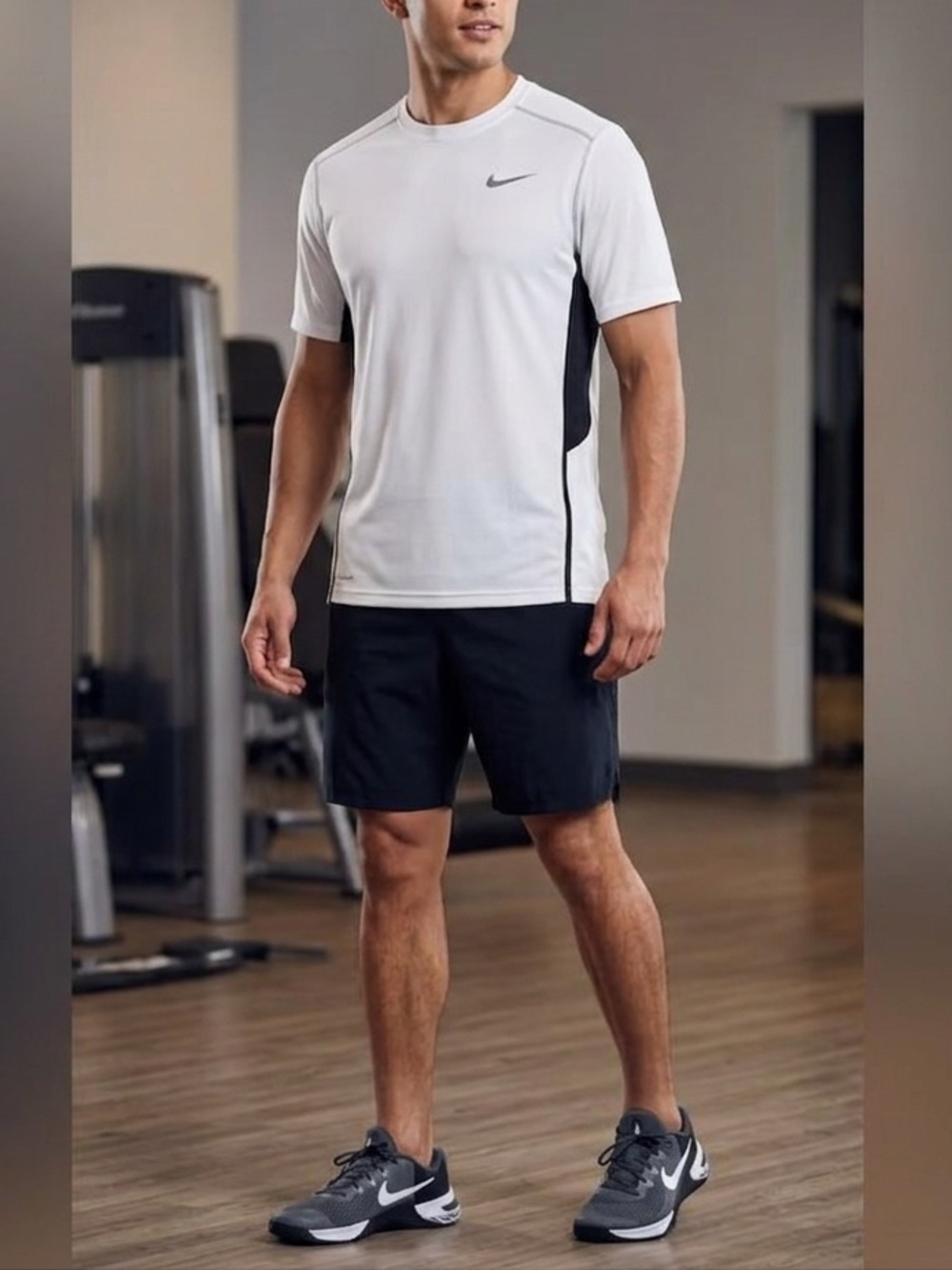 🔥$10 FINAL PRICE🔥 NWT Nike Men's White Black Dri-FIT Training T-Shirt❤️